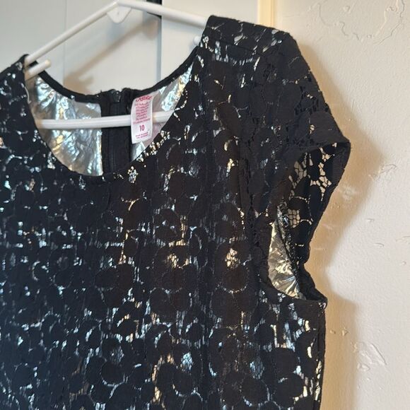 Justice Girl’s Size 10 Black Silver Dress Casual Formal Special Wear Lace EUC - Picture 5 of 12